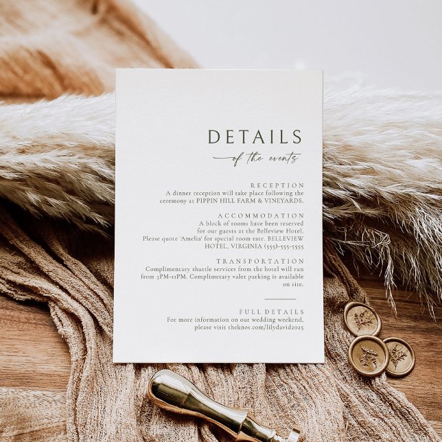 Olive Green Les détails Information Carte Enceinte (Créateur téléchargé)