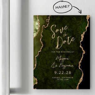 Olive Green Or Agate magnétique Enregistrer la dat