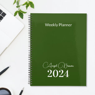 Olive Green Planificateur d'affaires mensuel
