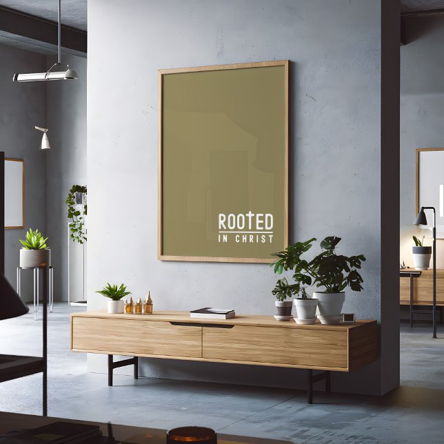 Olive green Rooting Christian foi citation Poster (Créateur téléchargé)