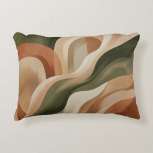 Olive Green Terracotta Abstract Accent Coussin