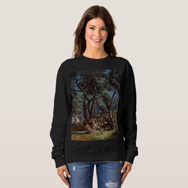Olive Grove Elégance : Sweatshirt d'art intemporel (Devant entier)