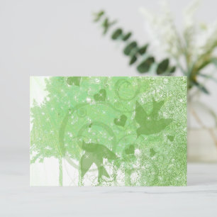 Olive Lime Woodland Birds & Swirls Wedding RSVP