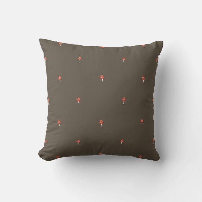 Olive Minimal Champignon Coussin de décoration de  (Recto)