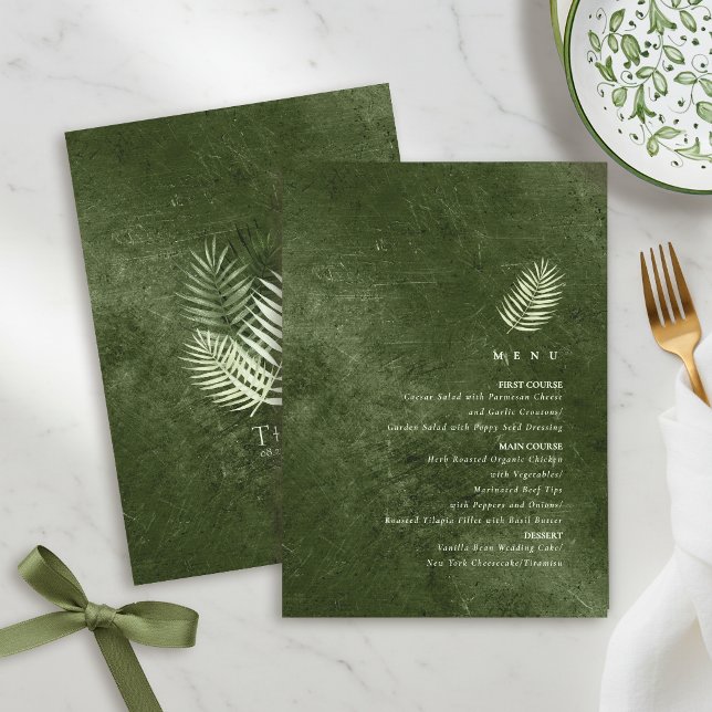Olive Oasis Feuilles de Palmier Pierre Sombre Menu (Créateur téléchargé)