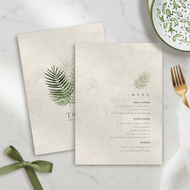 Olive Oasis Feuilles de Palmier sur Menu en Pierre (Créateur téléchargé)
