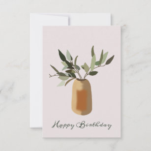 Olive tree dans un vase Bonne carte d'anniversaire
