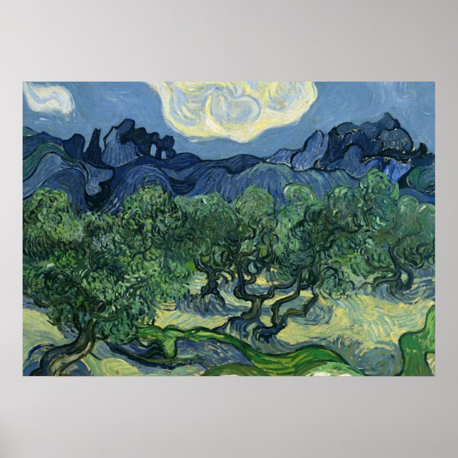 Olive Trees by Van Gogh Poster (Devant)
