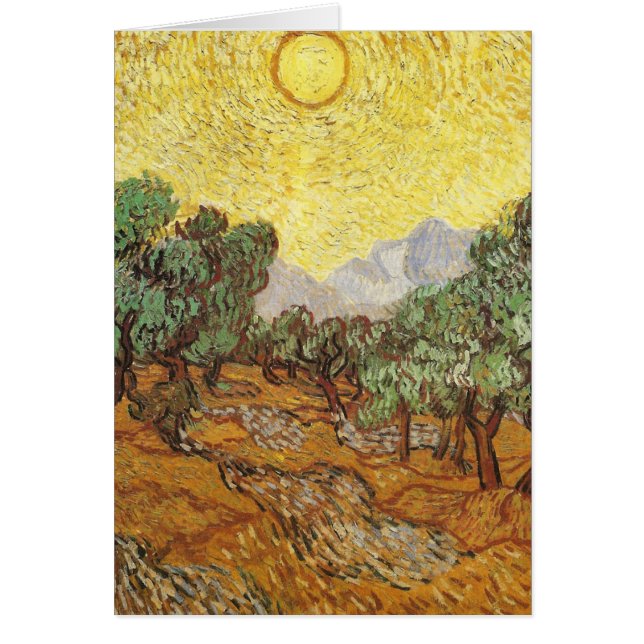 Olive Trees Ciel Jaune & Soleil Van Gogh Art (Devant)