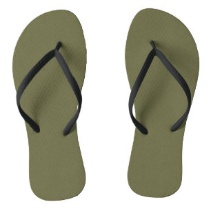 Olive vert Terre couleur solide Imprimer tongs