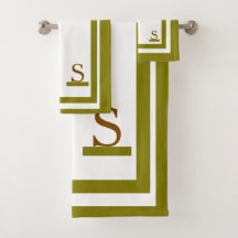 Olive verte bordée avec monogramme