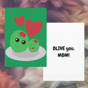 Olive vous Maman, carte plate pour la fête des Mèr