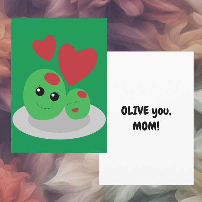 Olive vous Maman, carte plate pour la fête des Mèr (Créateur téléchargé)
