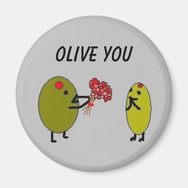 OLIVE YOU - Olives in Love - aimant (Devant)