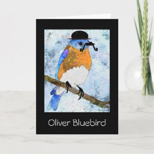 Oliver Bluebird avec moustache, bowler Carte de vo