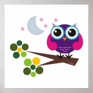 oliver le hibou imprimer décoration de chambre pou