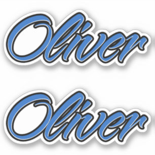 Oliver Name Blue Autocollant Sticker Stickerset