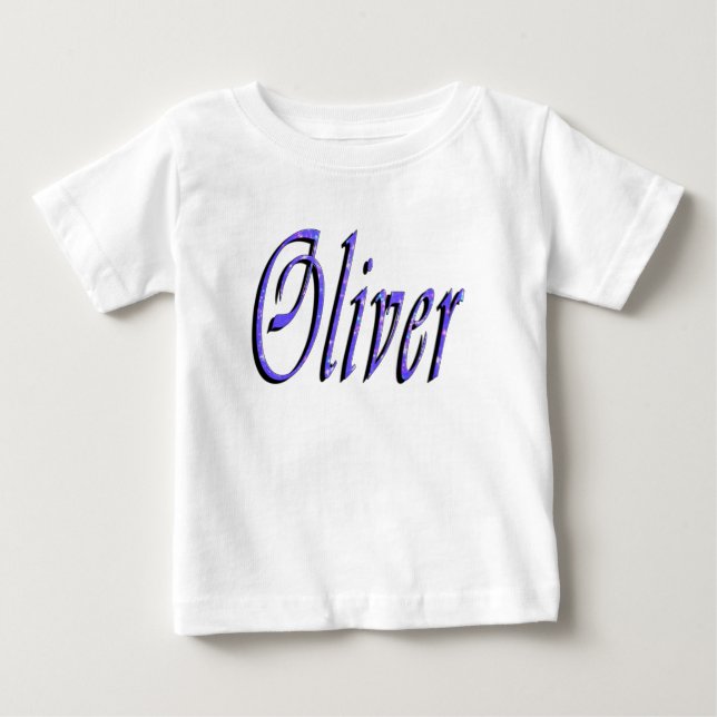 Oliver, Nom, Logo, T-shirt blanc pour bébé (Devant)