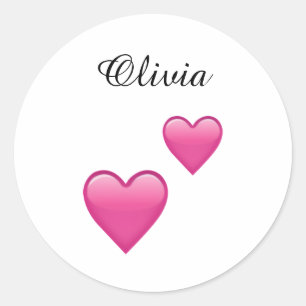 Olivia Autocollants Ronds Personnalisés avec Emoji