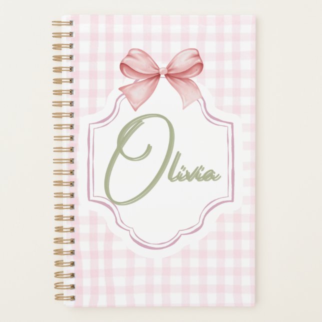 Olivia Bow rose personnalisé & En vichy imprimer (Devant)