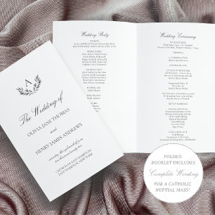 Olivia Elegant Silver Programme de mariage plié