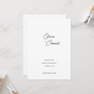 Olivia Minimaliste + Élégant Faire-part de mariage