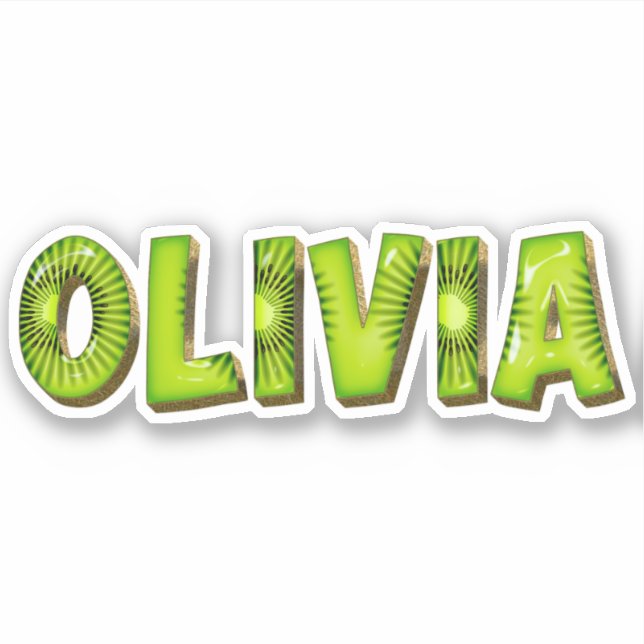 Olivia Nom Autocollant Design Kiwi Sticker (Devant)