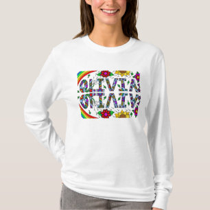 Olivia, Nom de la fille Whimsical Folk Art T-Shirt