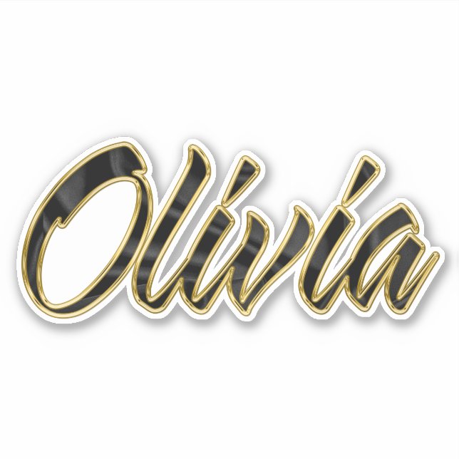 Olivia or noir lettrage Autocollant Stickers (Devant)