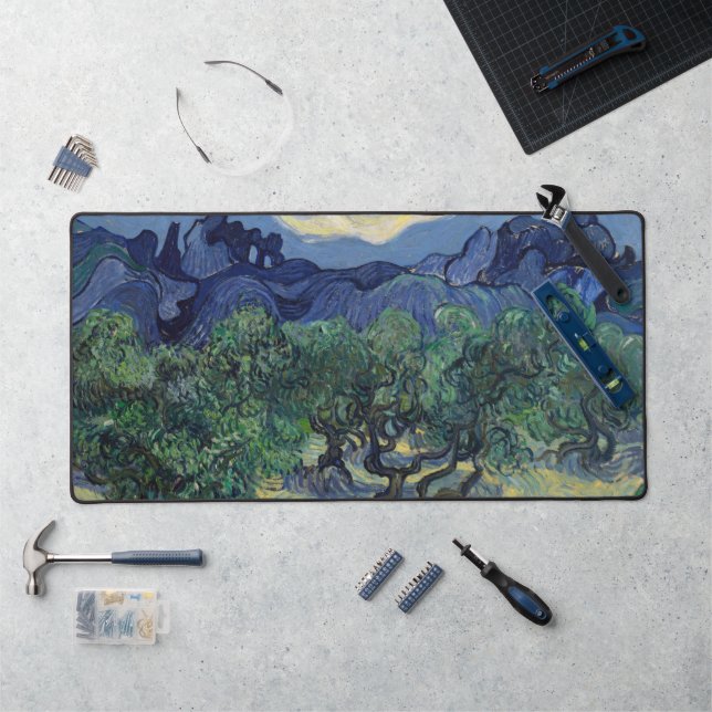 Oliviers avec Alpilles par Vincent van Gogh (Poste de travail)