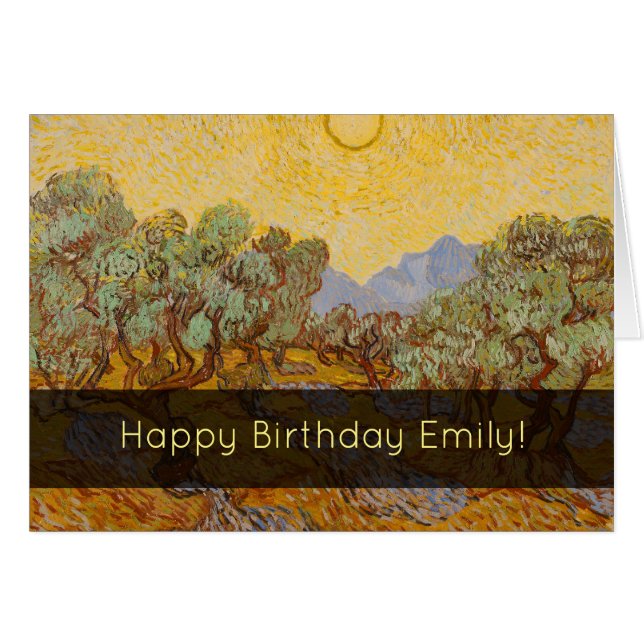 Oliviers de Van Gogh Ciel Soleil Jaune (Devant horizontal)