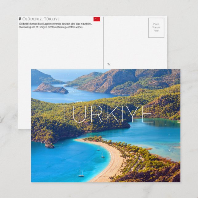 Ölüdeniz, Turquie Carte Postale de Voyage (Devant / Derrière)
