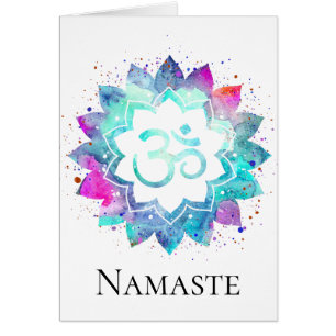 *~* OM AUM Symbol Watercolor Lotus Mandala
