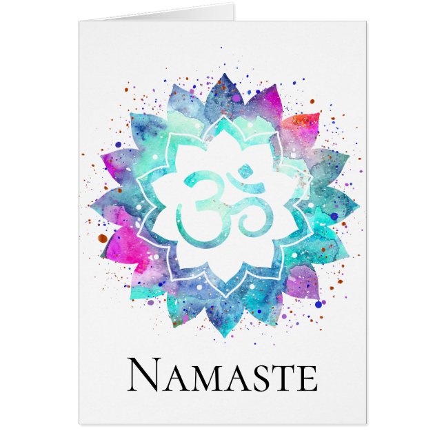 *~* OM AUM Symbol Watercolor  Lotus Mandala (Devant)