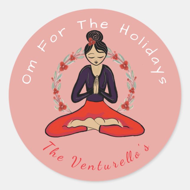Om For The Holidays Yoga Sticker (Devant)