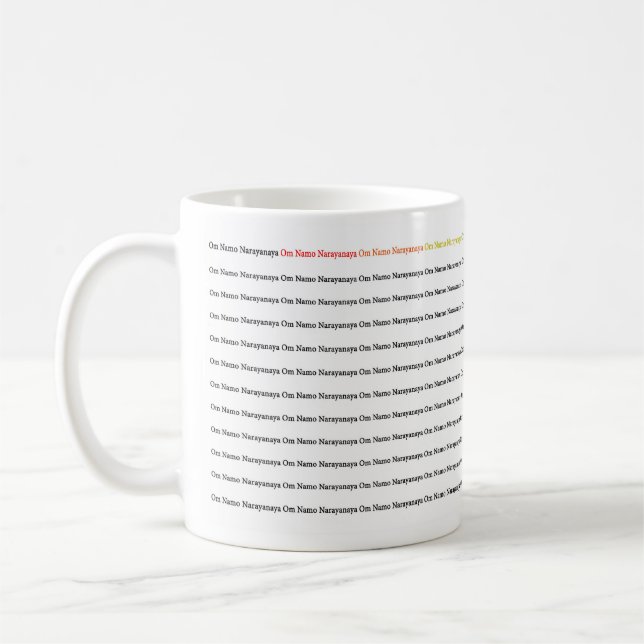 Om Namo Narayanaya Mantra Mug Anglais (Gauche)