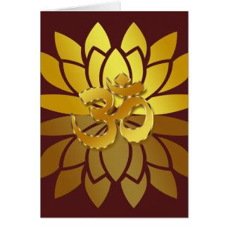 OM Omkara et Lotus Flower de couleur or