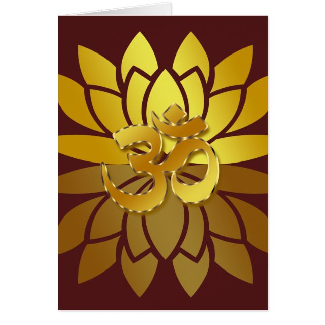 OM Omkara et Lotus Flower de couleur or (Devant)