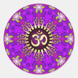 Om Purple Pink Mandala Mindfult Sticker Yoga