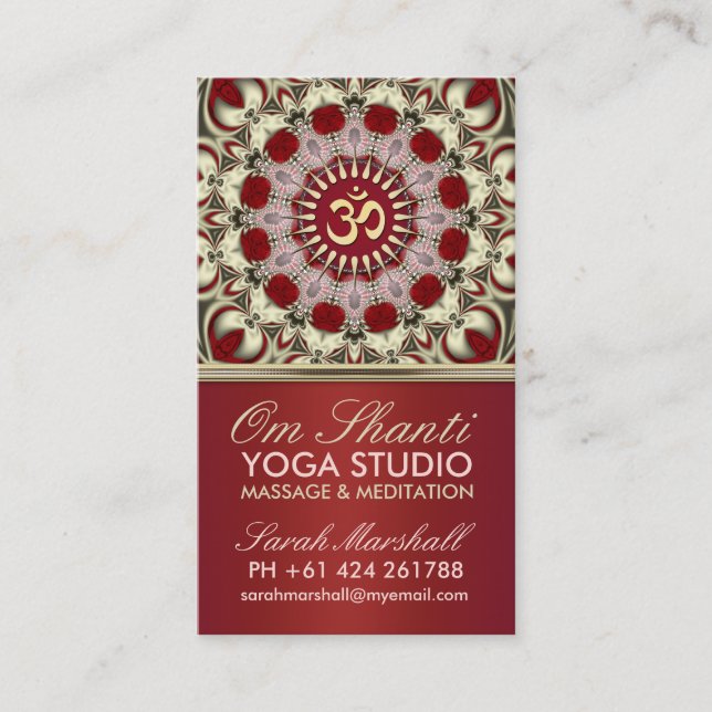 Om Shanti Yoga Studio Carte de visite (Devant)