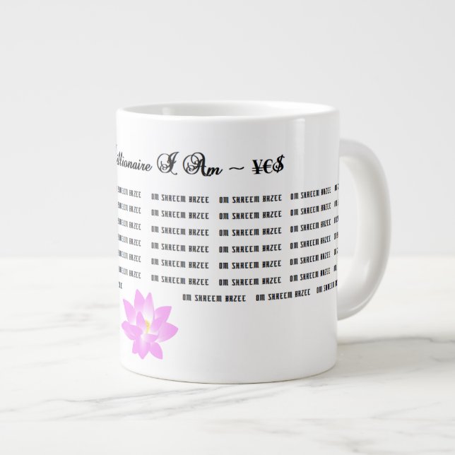 OM SHREEM BRZEE 54X SUR MUG AVEC LOTUS (Devant droit)