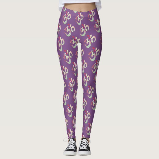 Om Sign, méditation Leggings personnalisés (Devant)