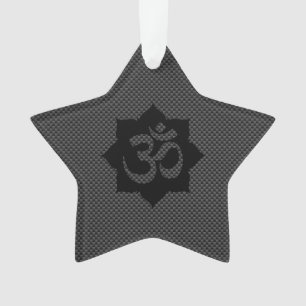 OM Symbole Lotus Spiritualité en fibre de carbone