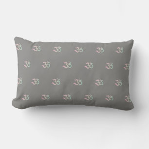 Om symbole motif Sanskrit Zen pastel gris coussin