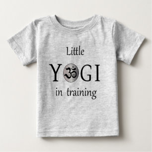 Om zen joli yogi yoga bébé enfants T-shirt gris
