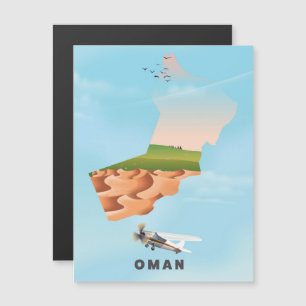 Oman affiche la carte de voyage illustrée