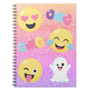 Ombre a scintillé carnet de notes à spirale d'OMG