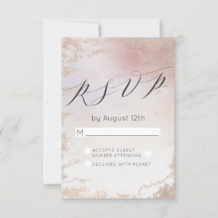 Ombre Blush Rose givré Feuille de mariage RSVP Rép