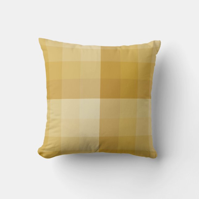 Ombre Checker Blocs Oreiller Jeté en Or Foncé (Recto)