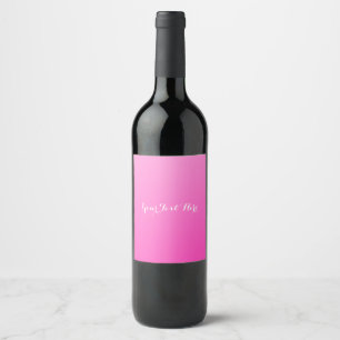 Ombre de minimalisme rose Étiquettes de vin de gla